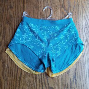 New 2 Pack Arizona Body Seamless Hipster Boyshorts Blue & Yellow Size M Comfy